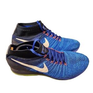 Nike Zoom All Out Flyknit Shoes Mens Size 11.5 Blue Volt Running 844134-401